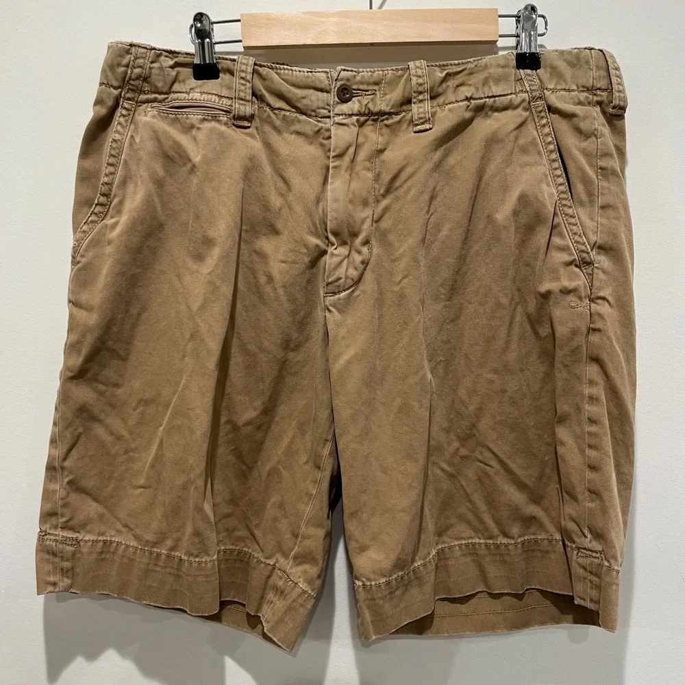 Vtg Polo Ralph Lauren Chino Shorts Men 35 Tan Cotton Twill Classic Preppy Casual